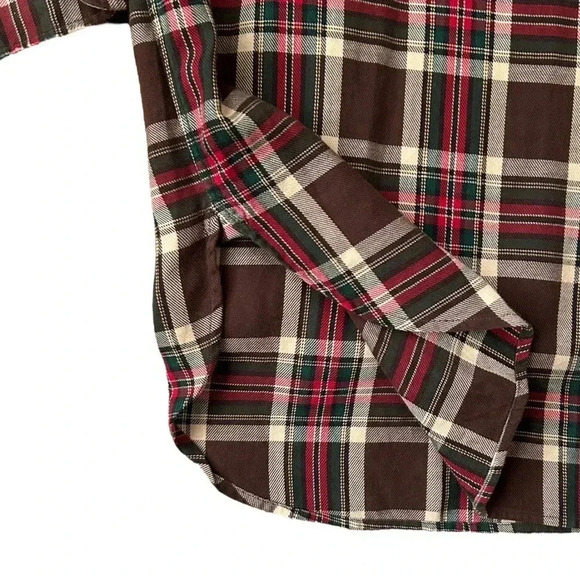 RALPH LAUREN Vtg 80's MCMEEL Brown Red Green Plaid Long Sleeve Button Down - Picture 7 of 12